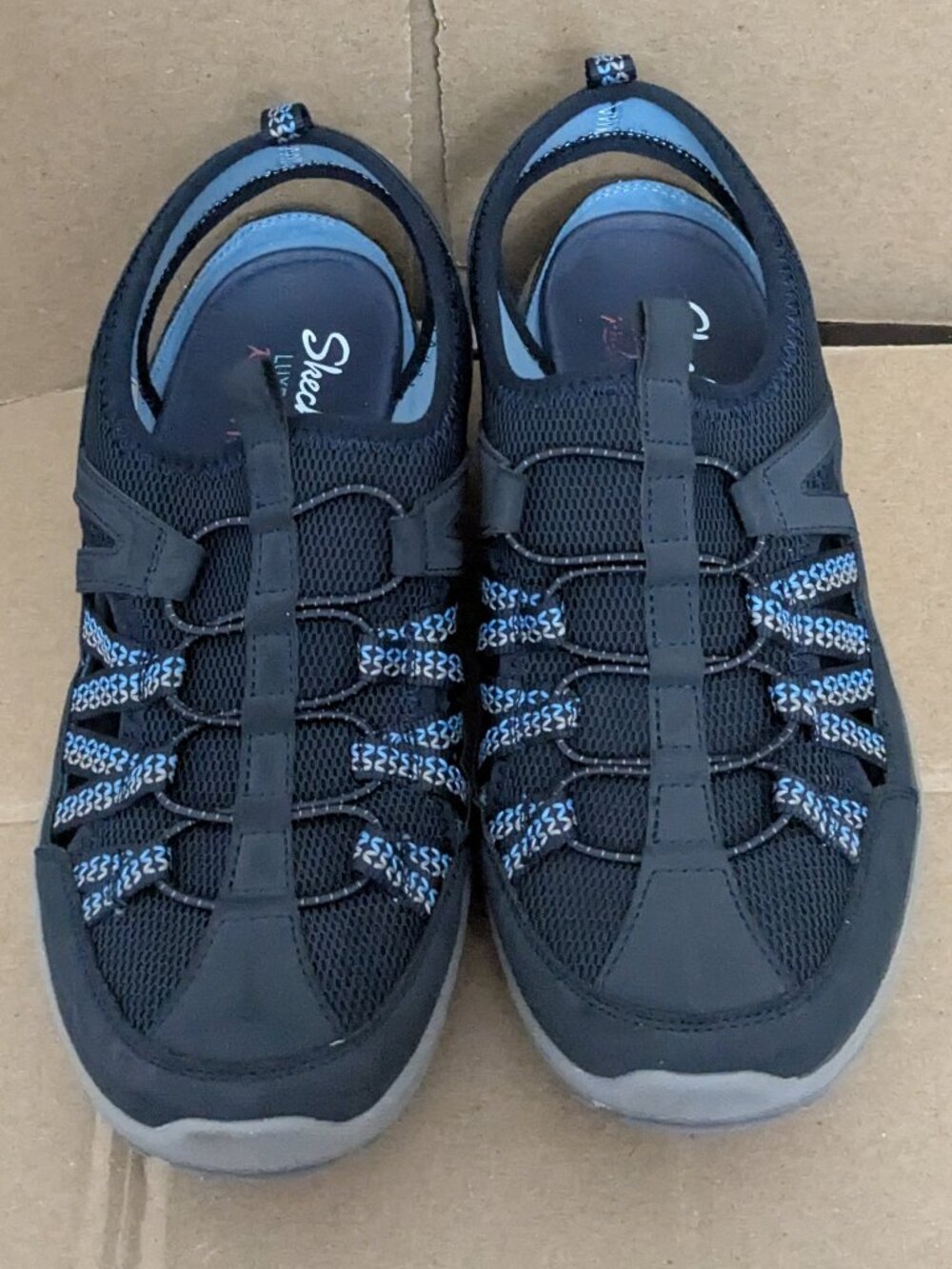 Skechers Black and Blue Women's Athletic Sandal Sneakers - Picture 3 of 11